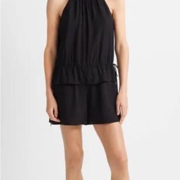 NWT Club Monaco Lightweight Halter Romper Shorts black Size 0 XS - Picture 6 of 11